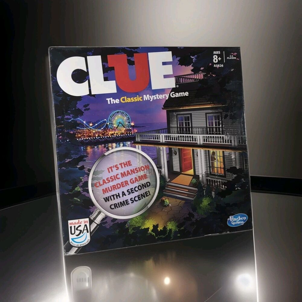 Clue Classic Mystery Game A5826 2013 Mansion Boardwalk - Complete Hasbro